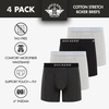 image:imageDOCKERS Mens Stretch Boxer Brief Underwear Stretch Cotton Underwear 4 PackBlack  Heather Charcoal  Heather Grey  Heather Grey