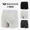 image:imageDOCKERS Mens Stretch Boxer Brief Underwear Stretch Cotton Underwear 4 PackBlack  Heather Charcoal  Heather Grey  Heather Grey