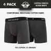 image:imageDOCKERS Mens Stretch Boxer Brief Underwear Stretch Cotton Underwear 4 PackBlack  Heather Charcoal  Heather Grey  Heather Grey