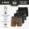 image:imageDOCKERS Mens Stretch Boxer Brief Underwear Stretch Cotton Underwear 4 PackCamouflage 3  Black  Mulled Basil  Heather Charcoal