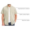 image:imageDockers Mens Dockers Mens Signature Shirt Short Sleeve Classic Fit with Stain DefenderSambria Dusty Yellow Stripe