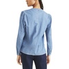 image:imageDockers Womens Classic Fit Long Sleeve VNeck ShirtLight Wash Blue  Chambray Print Twill