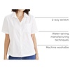 image:imageDockers Womens Regular Fit Short Sleeve Button Down ShirtLucent White Poplin