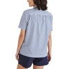 image:imageDockers Womens Regular Fit Short Sleeve Button Down ShirtOceanview Blue  Carpinteria Stripe Poplin