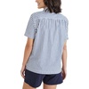 image:imageDockers Womens Regular Fit Short Sleeve Button Down ShirtOceanview Blue  Carpinteria Stripe Poplin