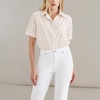 image:imageDockers Womens Regular Fit Short Sleeve Button Down ShirtOrange Ochre  Gal Print Poplin