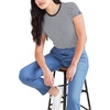 image:imageDockers Womens Slim Fit Cotton Slub Jersey Favorite Crew TShirtNavy Blazer Stripe