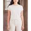 image:imageDockers Womens Slim Fit Cotton Slub Jersey Favorite Crew TShirtSahara Khaki Stripe