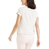 image:imageDockers Womens Slim Fit Short Sleeve Favorite VNeck Tee ShirtSahara Khaki Stripe