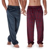 image:imageDOCKERS Fleece Pajama Pants for Men 2 Pack Lounge Sleepwear with PocketsAsst 4