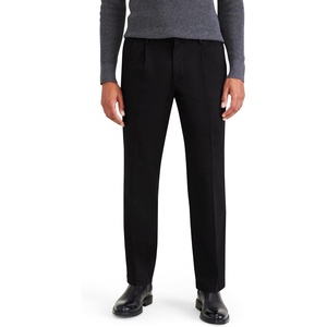 image:imageClassic Fit Signature Iron Free Khaki with Stain Defender Pants  Pleated Regular and Big amp TallBeautiful Black