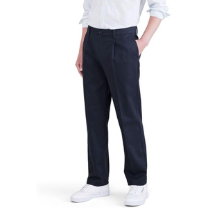 image:imageClassic Fit Signature Iron Free Khaki with Stain Defender Pants  Pleated Regular and Big amp TallNavy Blazer Stretch