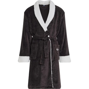 image:imageDOCKERS Mens Bath Robe for Men Plush Sherpa Shower Robe with PocketsBlack