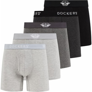 image:imageDOCKERS Mens Boxer Briefs Breathable Cotton Underwear for Men Pack of 5Black  Heather Charcoal  B25 Heather Charcoal  B10 Heather Grey  B10 Heather Grey
