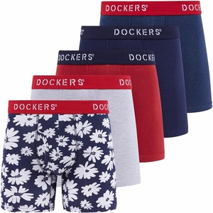 image:imageDOCKERS Mens Boxer Briefs Breathable Cotton Underwear for Men Pack of 5Heather Navy  Dockers Navy  Valentines Floral 2  Cherry  Heather Grey