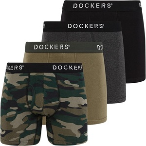 image:imageDOCKERS Mens Stretch Boxer Brief Underwear Stretch Cotton Underwear 4 PackCamo  Black  Mulled Basil  Charcoal Heather