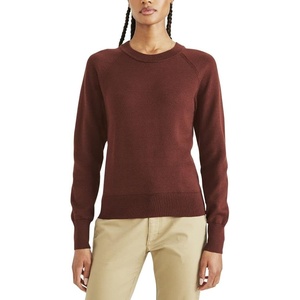 image:imageDOCKERS Womens Dockers Womens Crewneck Sweater Regular FitBitter Chocolate Burgundy