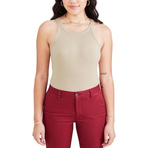 image:imageDOCKERS Womens Slim Favorite Knit Tank Top ShirtSahara Khaki Rib