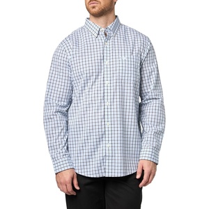 image:imageDockers Mens Classic Fit Long Sleeve Signature Iron Free Shirt with Stain DefenderBoatyard Navy Blazer Plaid
