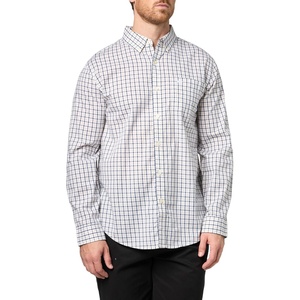image:imageDockers Mens Classic Fit Long Sleeve Signature Iron Free Shirt with Stain DefenderBoatyard Sahara Khaki Plaid