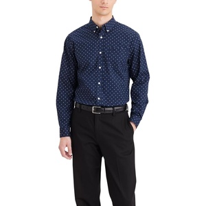 image:imageDockers Mens Classic Fit Long Sleeve Signature Iron Free Shirt with Stain DefenderDawn Navy Blazer