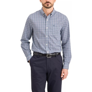 image:imageDockers Mens Classic Fit Long Sleeve Signature Iron Free Shirt with Stain DefenderFolkstone Gray Plaid