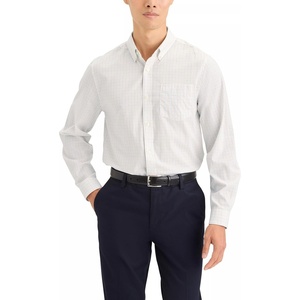 image:imageDockers Mens Classic Fit Long Sleeve Signature Iron Free Shirt with Stain DefenderHatton Lucent White Peach Plaid