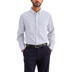 image:imageDockers Mens Classic Fit Long Sleeve Signature Iron Free Shirt with Stain DefenderIce Water Plaid