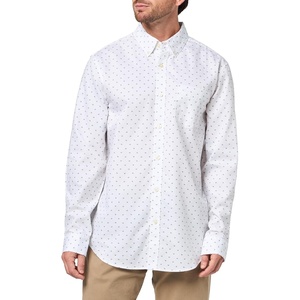 image:imageDockers Mens Dockers Mens Signature Shirt Long Sleeve Classic Fit with Stain DefenderLucent White Print