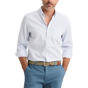 image:imageDockers Mens Dockers Mens Signature Shirt Long Sleeve Classic Fit with Stain DefenderOdanah Lucent White Stripe