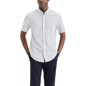 image:imageDockers Mens Dockers Mens Signature Shirt Short Sleeve Classic Fit with Stain DefenderKittridge Lucent White Tourmaline Plaid