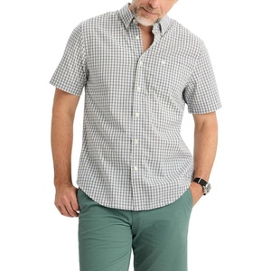 image:imageDockers Mens Dockers Mens Signature Shirt Short Sleeve Classic Fit with Stain DefenderMargate Lucent White Plaid