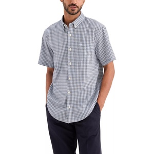 image:imageDockers Mens Dockers Mens Signature Shirt Short Sleeve Classic Fit with Stain DefenderNavy Blazer Plaid