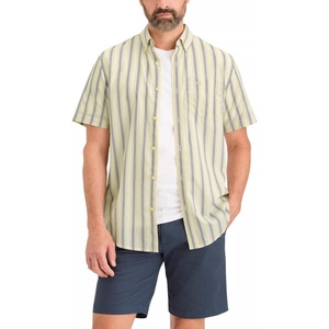 image:imageDockers Mens Dockers Mens Signature Shirt Short Sleeve Classic Fit with Stain DefenderSambria Dusty Yellow Stripe