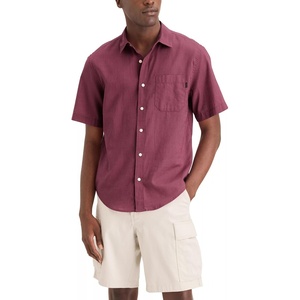 image:imageDockers Mens Regular Fit Short Sleeve Casual Shirt Standard and Big amp TallDry Rose
