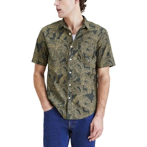 image:imageDockers Mens Regular Fit Short Sleeve Casual Shirt Standard and Big amp TallDuffel Bag Green Print