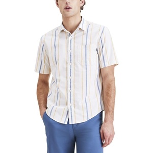 image:imageDockers Mens Regular Fit Short Sleeve Casual Shirt Standard and Big amp TallGolden Apricot Stripe