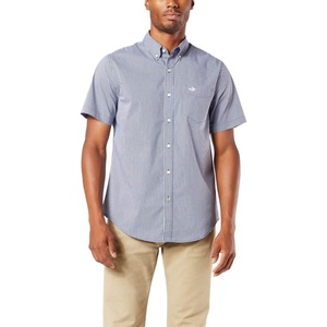 image:imageDockers Mens Regular Fit Short Sleeve Casual Shirt Standard and Big amp TallMedieval Blue Plaid