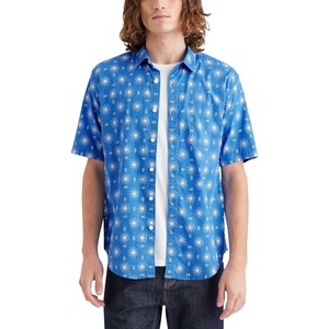image:imageDockers Mens Regular Fit Short Sleeve Casual Shirt Standard and Big amp TallMirage Ceramic Blue