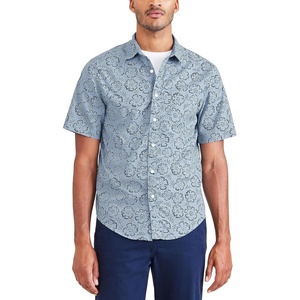 image:imageDockers Mens Regular Fit Short Sleeve Casual Shirt Standard and Big amp TallMountain Creek Blue Riviera
