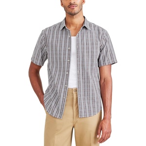 image:imageDockers Mens Regular Fit Short Sleeve Casual Shirt Standard and Big amp TallMountain Creek Blue Saltwater