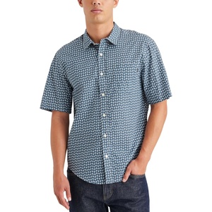 image:imageDockers Mens Regular Fit Short Sleeve Casual Shirt Standard and Big amp TallSeaside Vintage Indigo