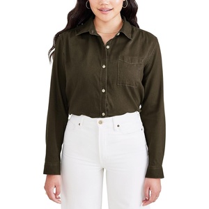 image:imageDockers Womens Regular Favorite Long Sleeve Collared ShirtForest Night Flannel