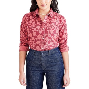image:imageDockers Womens Regular Favorite Long Sleeve Collared ShirtRingtone Tibetan Red Flannel