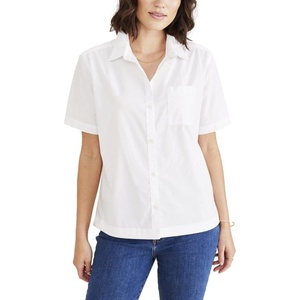 image:imageDockers Womens Regular Fit Short Sleeve Button Down ShirtLucent White Poplin