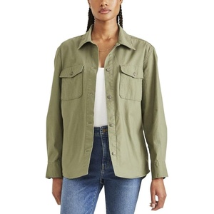 image:imageDockers Womens Relaxed Fit Long Sleeve Shirt JacketCamo Green Canvas