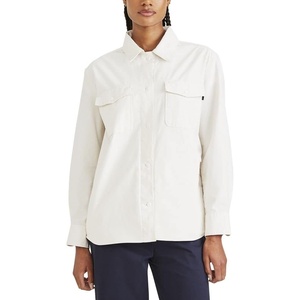 image:imageDockers Womens Relaxed Fit Long Sleeve Shirt JacketEgret Cream Canvas