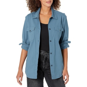 image:imageDockers Womens Relaxed Fit Long Sleeve Shirt JacketNew Blue Fusion Canvas