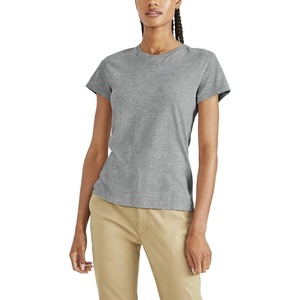 image:imageDockers Womens Slim Fit Cotton Slub Jersey Favorite Crew TShirtHeather Grey