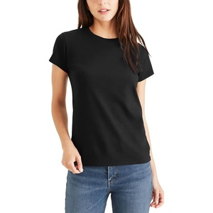 image:imageDockers Womens Slim Fit Cotton Slub Jersey Favorite Crew TShirtMineral Black